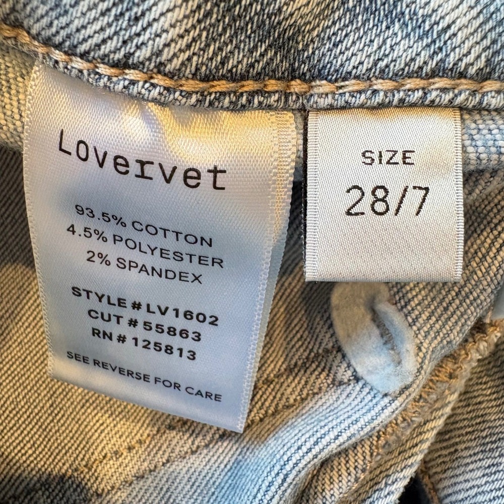 ♾️Lovervet Flying Monkey Wide Leg Jeans Front Patch Pocket Raw Hem Vervet 28♾️ - Picture 8 of 9